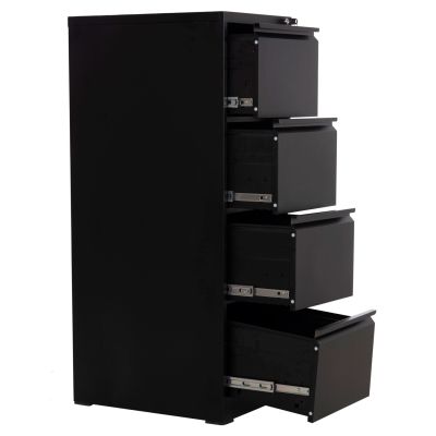OFFICE FILING CABINET (4) SIDER HM6637.01 BLACK METAL 45.5x62x134Hcm.