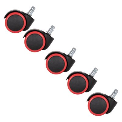 REPLACEMENT CASTOR WHEELS 5PCS SET FOR OFFICE CHAIRS HM1203--BLACK & RED