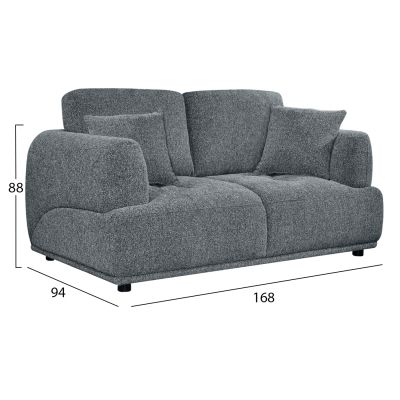 SOFA 2-SEATER STRUCTO HM3330.01 GREY FABRIC 168x94x88Hcm.