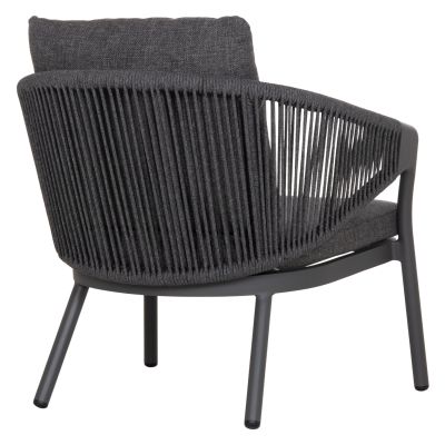 LOUNGE ALUMINUM CHAIR XANTION HM6471.01 WITH ROPE & CUSHIONS--GREY 71.5x77x78Hcm.