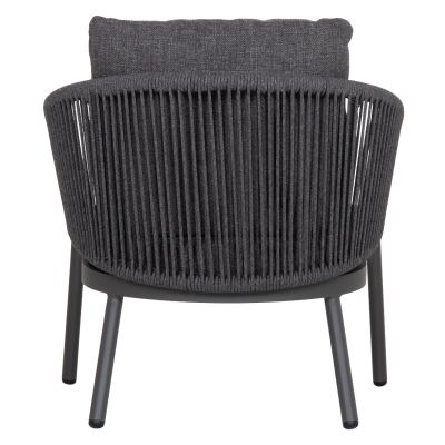 LOUNGE ALUMINUM CHAIR XANTION HM6471.01 WITH ROPE & CUSHIONS--GREY 71.5x77x78Hcm.