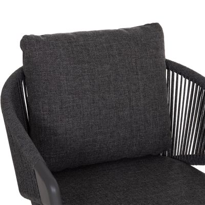 LOUNGE ALUMINUM CHAIR XANTION HM6471.01 WITH ROPE & CUSHIONS--GREY 71.5x77x78Hcm.