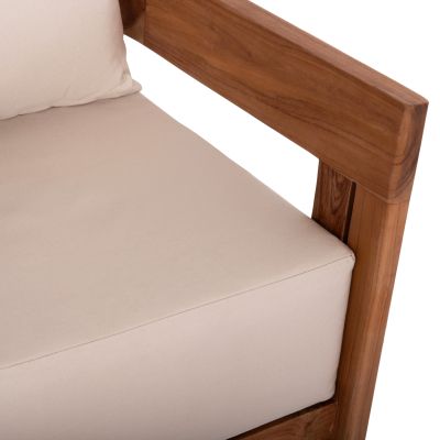 LOUNGE ARMCHAIR SERIES KIOTO HM6380 TEAK WOOD IN NATURAL COLOR 70x74x72Hcm.