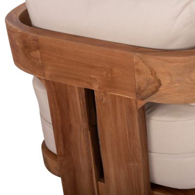 LOUNGE ARMCHAIR SERIES KIOTO HM6380 TEAK WOOD IN NATURAL COLOR 70x74x72Hcm.