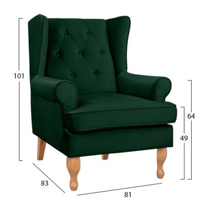 Armchair Cypress green velvet, 81x83x101, HM3073.13