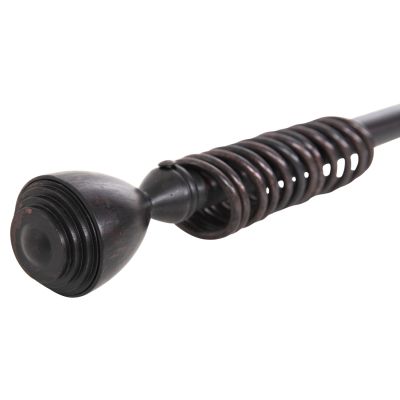 METAL CURTAIN ROD HM11280.03 FOLDABLE IN BLACK-RED COLORING WITH CONE ENDS 110-210cm.