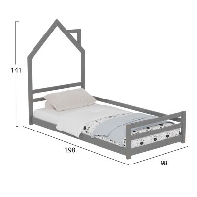 ДЕТСКО ЛЕГЛО КЪЩИЧКА HM676.05 t.МОНТЕСОРИ МАСИВ БОРОВО ДЪРВО В СИВО- 190x90см.