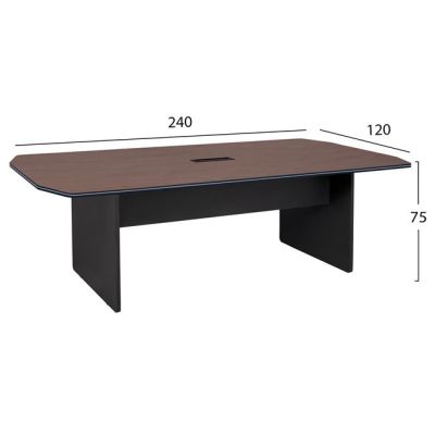 Professional meeting desk HM2103.02 Walnut color 240x120x75H
