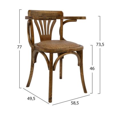 Wooden chair Vienna Type Antique natural HM0180.01 with mat 58,5x49,5x77 cm