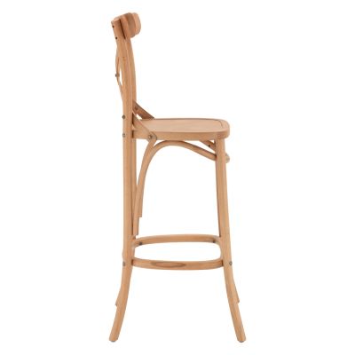 Дървен бар стол GIOLIANA -  натурален цвят 
