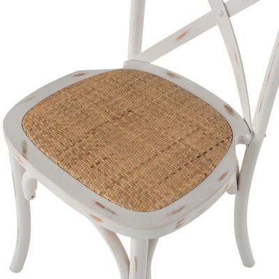 Chair Owen Stackable Wooden from Beech wood White Wash Color with crossed back HM8575.04 45x55,5x90 cm