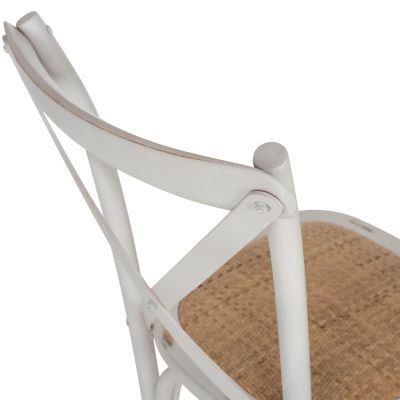 Chair Owen Stackable Wooden from Beech wood White Wash Color with crossed back HM8575.04 45x55,5x90 cm