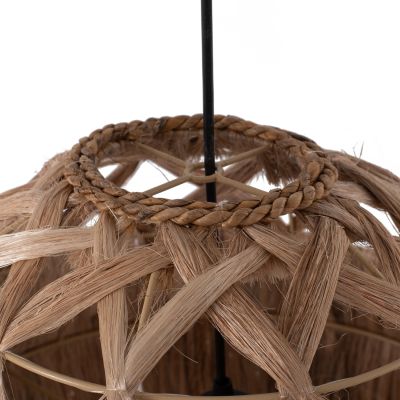 CEILING PENDANT SPHERICAL WITH ABACA FIBERS IN NATURAL 44x44x46-80Hcm.HM7779