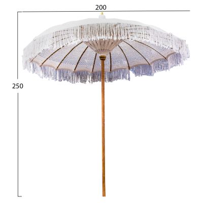 ЛУКС ЧАДЪР ТИКОВО ПРЪЛКА БЕЖОВ МАКРАМЕ 200X250