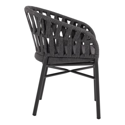 ARMCHAIR ALUMINUM DARK GREY WITH ROPE DARK GREY  HM5857.01 57x56x78Η cm.