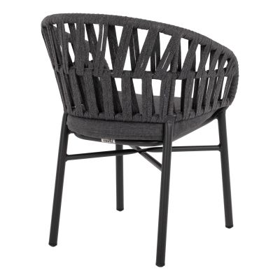 ARMCHAIR ALUMINUM DARK GREY WITH ROPE DARK GREY  HM5857.01 57x56x78Η cm.