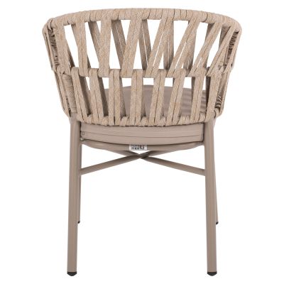 ARMCHAIR ALUMINUM LIGHT MOCHA & BEIGE ROPE 57x56x78Hcm.HM5857.03