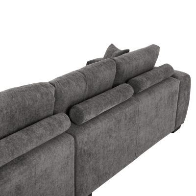 CORNER SOFA (RIGHT) COVEN HM3266.03R DARK GREY FABRIC 298x102-208x85Hcm.