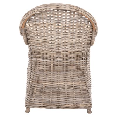 ARMCHAIR KEYLA HM9536 BROWN RATTAN-ECRU CUSHION 63x65x87Hcm.