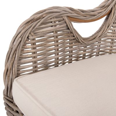 ARMCHAIR KEYLA HM9536 BROWN RATTAN-ECRU CUSHION 63x65x87Hcm.