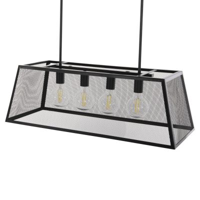 CEILING PENDANT LUMINAIRE HM4179 BLACK METAL 4-LIGHT 78x30,5x26Hcm.