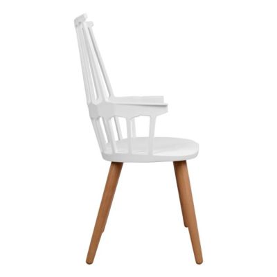 Dining chair from polypropylene+wood Yvonne HM0107.01 White 55,5X56X102 cm