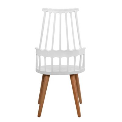 Dining chair from polypropylene+wood Yvonne HM0107.01 White 55,5X56X102 cm