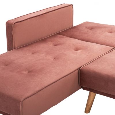 REVERSIBLE CORNER SOFA TALIA HM3153.02 VELVET IN DUSTY PINK 267x153x85cm.