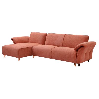 CORNER REVERSIBLE SOFA-BED MAILO HM6071.04 ORANGE FABRIC-METAL LEGS 300x150x80Hcm.