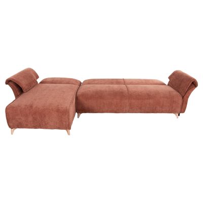 CORNER REVERSIBLE SOFA-BED MAILO HM6071.04 ORANGE FABRIC-METAL LEGS 300x150x80Hcm.