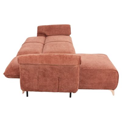 CORNER REVERSIBLE SOFA-BED MAILO HM6071.04 ORANGE FABRIC-METAL LEGS 300x150x80Hcm.