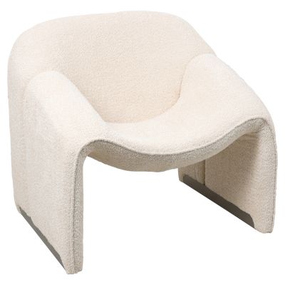 ARMCHAIR SPINER HM9599.06 ECRU BOUCLE FABRIC 81x64x74Hcm.