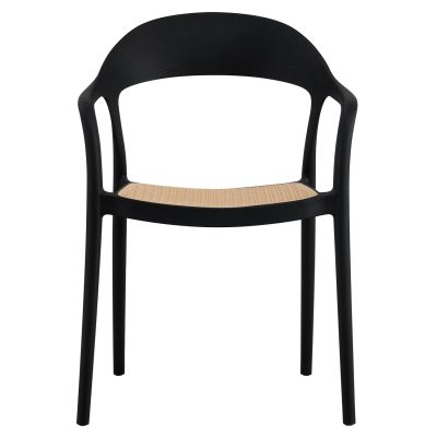 ARMCHAIR POLYPROPYLENE CLEO HM5935.02 BLACK WITH BEIGE SEAT 57x53x81Hcm.