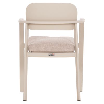 DINING CHAIR ELARA HM6414.05 BEIGE ALUMINUM-OLEFIN FABRIC--TEAK WOOD 56x62x78Hcm.