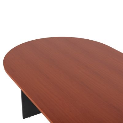 КОНФЕРЕНТНО ОВАЛНО БЮРО SIENNA -МЕЛАМИН В АНТРАЦИТ-ПЛОТ В ЦВЯТ ЧЕРЕША 240x120x75Hcm.