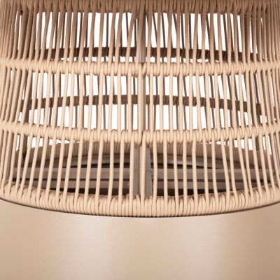 ROUND TABLE SAEID HM6106.04 ALUMINUM IN CHAMPAGNE COLOR-SYNTHETIC ROPE IN BEIGE Φ120x75Hcm.