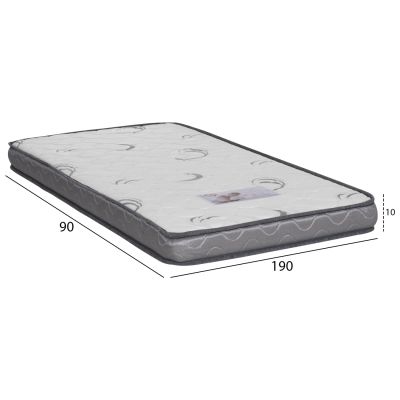 FOAM MATTRESS TRICO HM743 WHITE 90x190x10(thickness)cm.--ROLL-PACKING