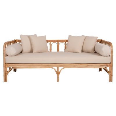 DAYBED-SOFA LIGNANO HM9660 RATTAN IN NATURAL-BEIGE CUSHIONS 200x100x75Hcm.