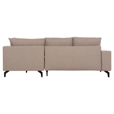 CORNER SOFA-BED WITH STORAGE SPACE SAFFIRA HM3303.03R BEIGE FABRIC 270x195x100Hcm.