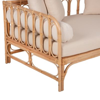 DAYBED-SOFA LIGNANO HM9660 RATTAN IN NATURAL-BEIGE CUSHIONS 200x100x75Hcm.