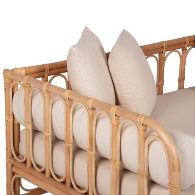 DAYBED-SOFA LIGNANO HM9660 RATTAN IN NATURAL-BEIGE CUSHIONS 200x100x75Hcm.