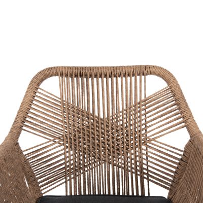 OUTDOOR DINING SET 7PCS TOPIN HM10825.03 ALUMINUM IN DARK GREY--POLYWOOD--P.E.RATTAN