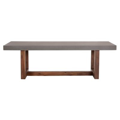 DINING TABLE ASTOR HM6572.01 GREY FIBER CEMENT TOP--ACACIA WOOD LEGS 240x100x75Hcm