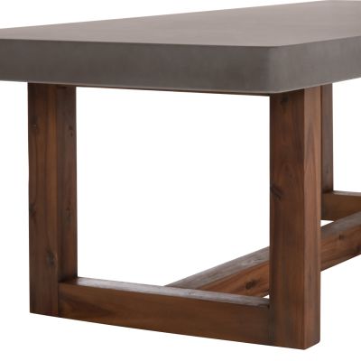 DINING TABLE ASTOR HM6572.01 GREY FIBER CEMENT TOP--ACACIA WOOD LEGS 240x100x75Hcm
