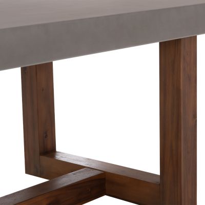 DINING TABLE ASTOR HM6572.01 GREY FIBER CEMENT TOP--ACACIA WOOD LEGS 240x100x75Hcm