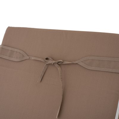BEACH LOUNGER WITH CUSHION KORINOS HM10775.04T PINE WOOD--TEXTILENE COVER IN MOCHA 79x204x77Hcm.