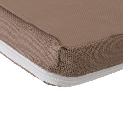 BEACH LOUNGER WITH CUSHION KORINOS HM10775.04T PINE WOOD--TEXTILENE COVER IN MOCHA 79x204x77Hcm.