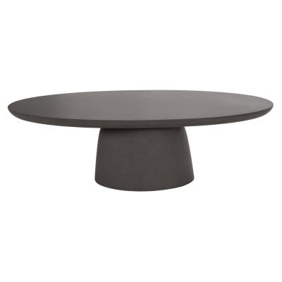 COFFEE TABLE OVAL BRECCAN HM6594.01 GREY FIBER CEMENT 130x70x42Hcm.