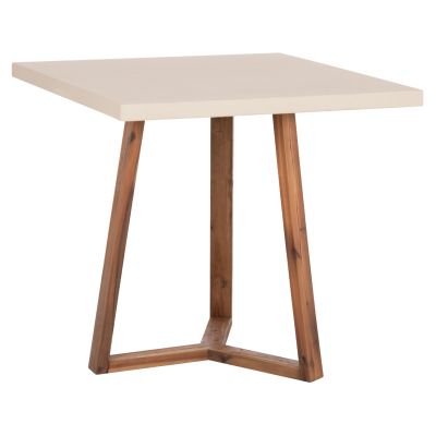 DINING TABLE SQUARE PRIVO HM6602.02 BEIGE FIBER CEMENT--ACACIA WOOD 80x80x76Hcm.
