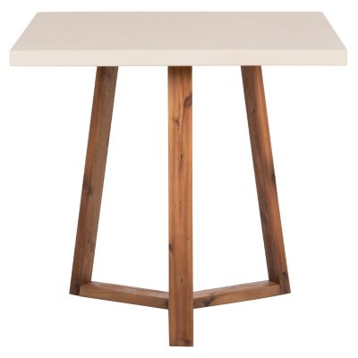 DINING TABLE SQUARE PRIVO HM6602.02 BEIGE FIBER CEMENT--ACACIA WOOD 80x80x76Hcm.